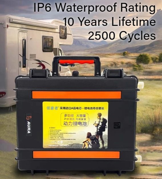 12v Lithium Ion Battery Fishing Motor 100Ah 150Ah 200Ah Battery Box Camping Solar Panel Charger Bank Power Station