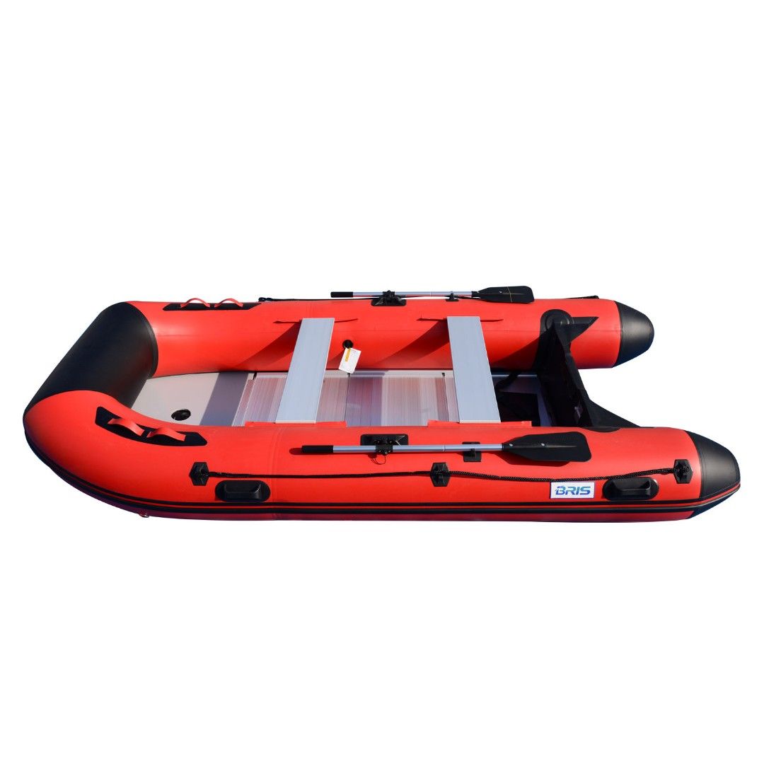Bris Inflatable Red Boat Assault Tender Raft Dinghy PVC 10ft Fishing Dive Rescue Boat