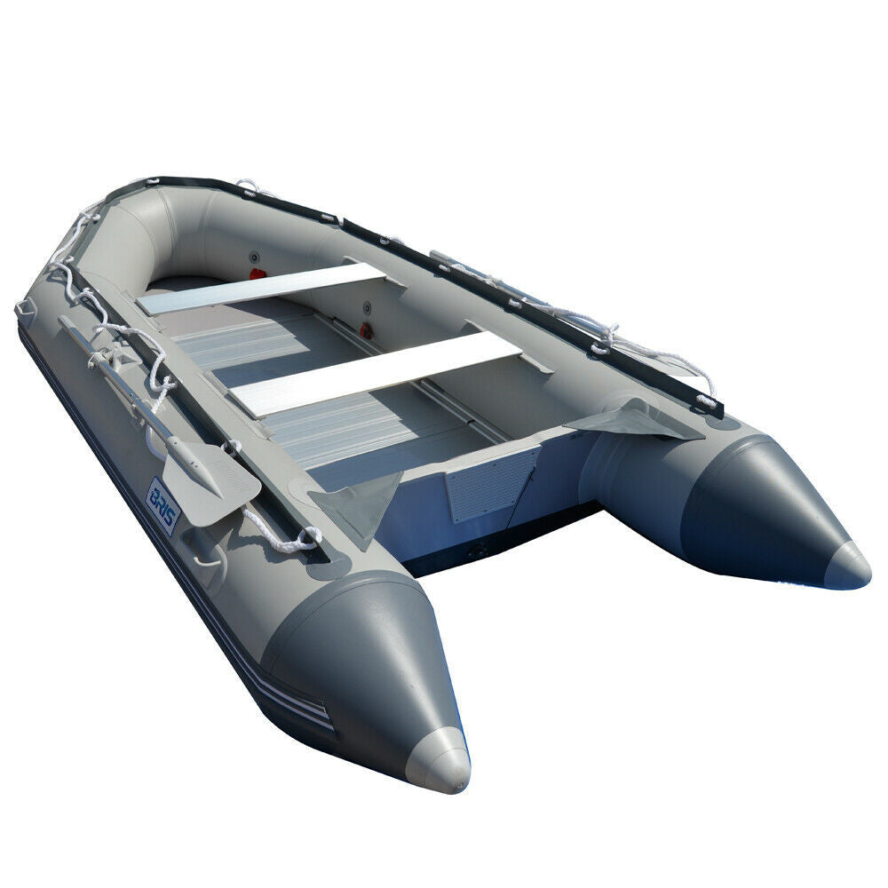 BRIS 12.5ft Inflatable Boat Inflatable Dinghy Rescue & Dive Raft Fishing Boat With Rod Holders