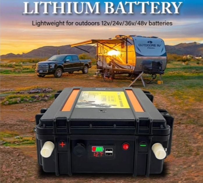 12v Lithium Ion Battery Fishing Motor 100Ah 150Ah 200Ah Battery Box Camping Solar Panel Charger Bank Power Station