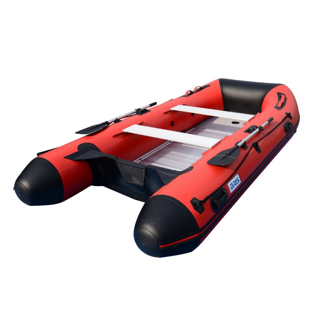 Bris Inflatable Red Boat Assault Tender Raft Dinghy PVC 10ft Fishing Dive Rescue Boat
