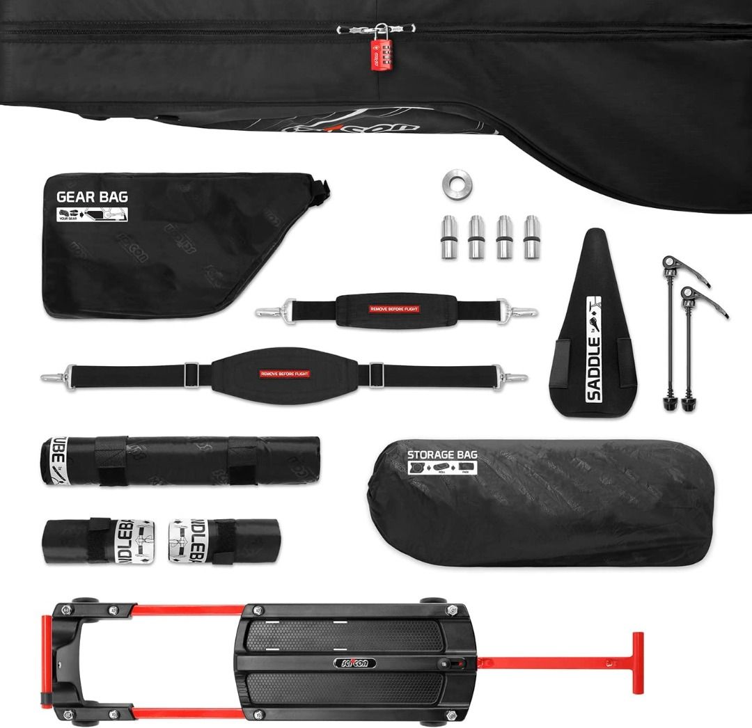 Scicon Sports Aerocomfort 3.0 TSA Triathalon Road Bike Travel Bag Bike Case | Bike Bag | Bike Transport Case | TT Bike case | Travel Black Case